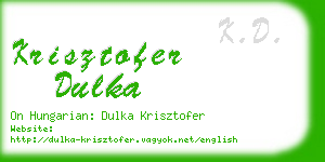 krisztofer dulka business card